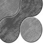 Mijölnir Juego de Alfombrillas de Baño Gris de 2 Piezas con Base Antideslizante